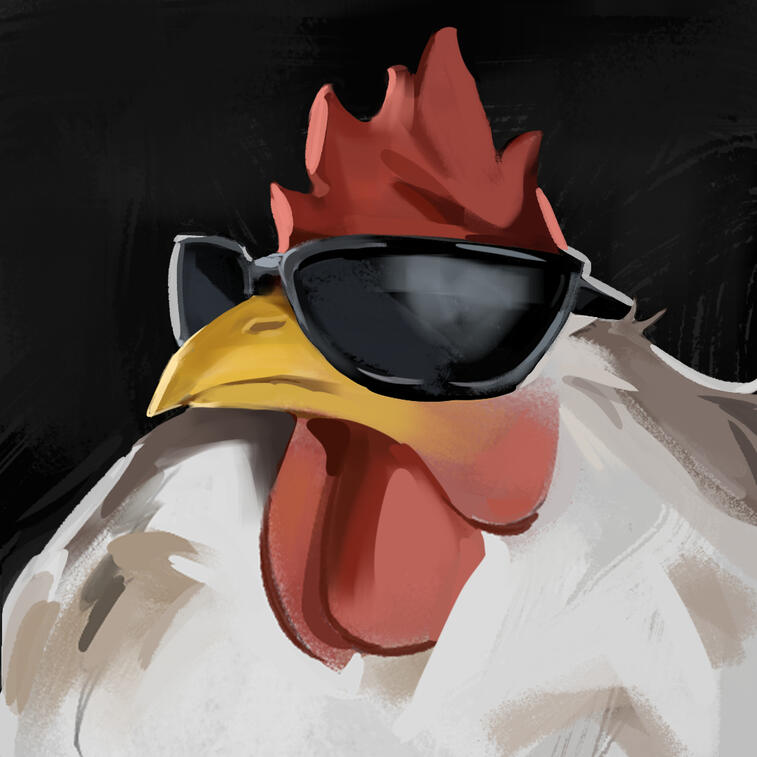 Icon Painting - Very Cool Chicken